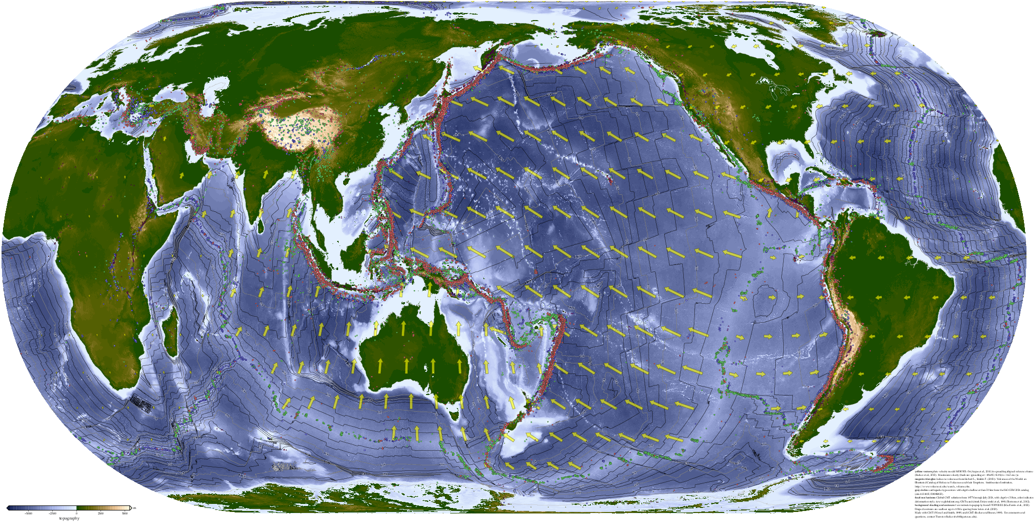 Pacific centered map