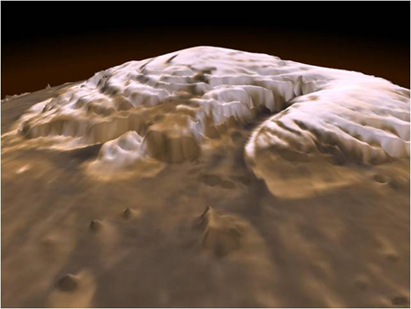 Polar ice cap of Mars.
